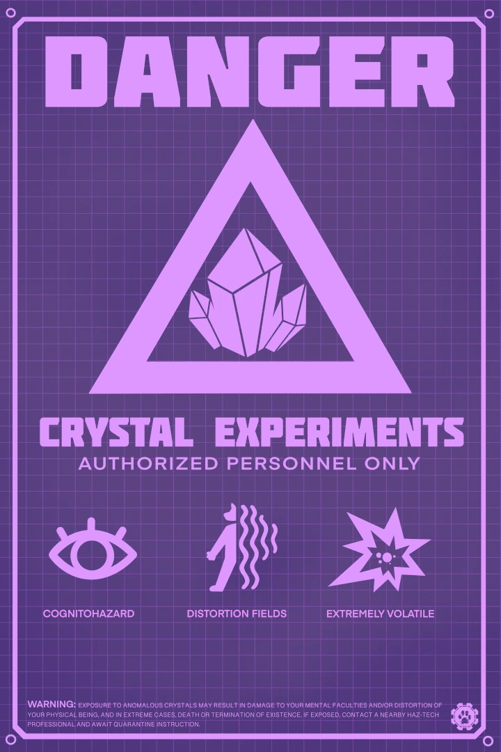 Crystal warning sign