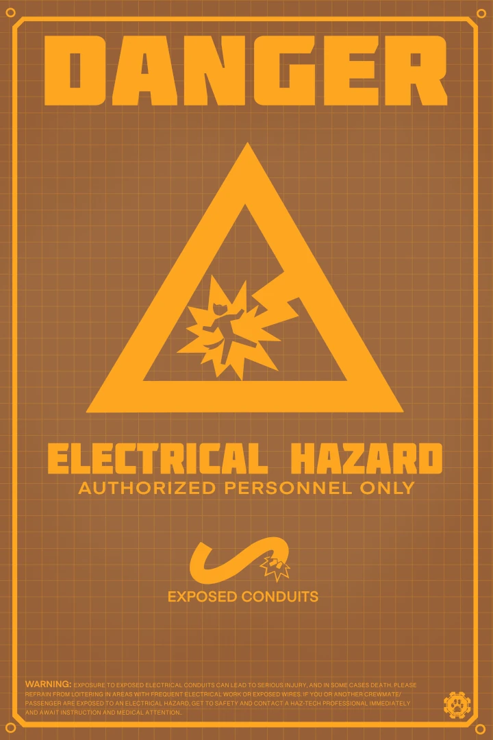 Electrical warning sign